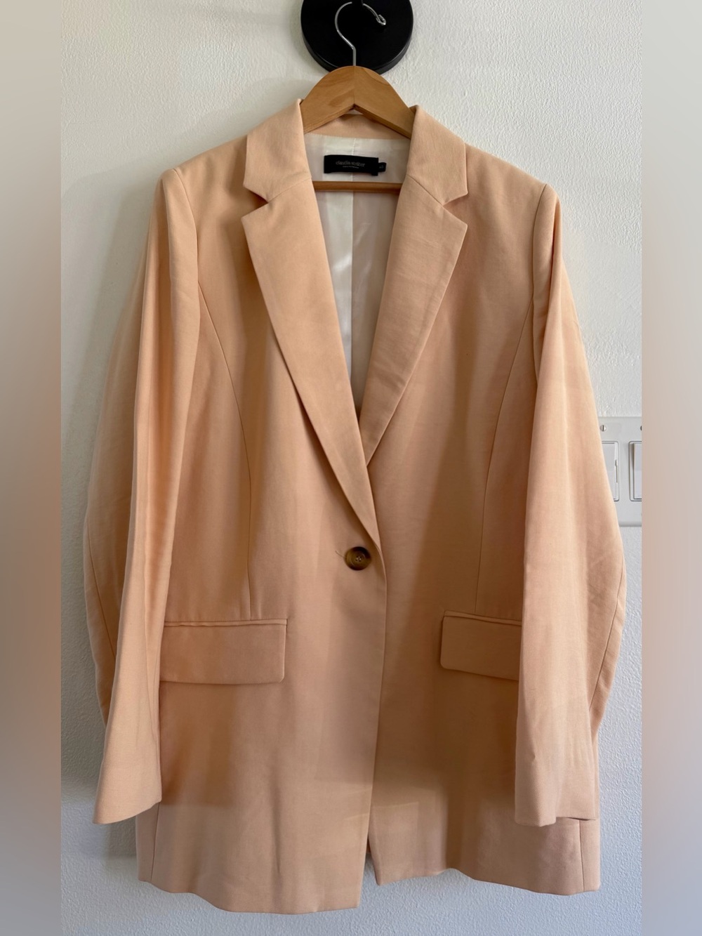 Peach Single-Button Tailored Blazer